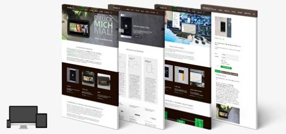 4 Übersichten über Unterseiten der Website von Residium